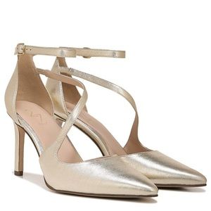 Gold Metallic Leather Heels